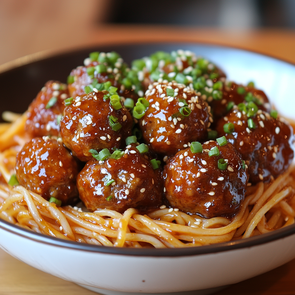 Teriyaki Meatball Pasta